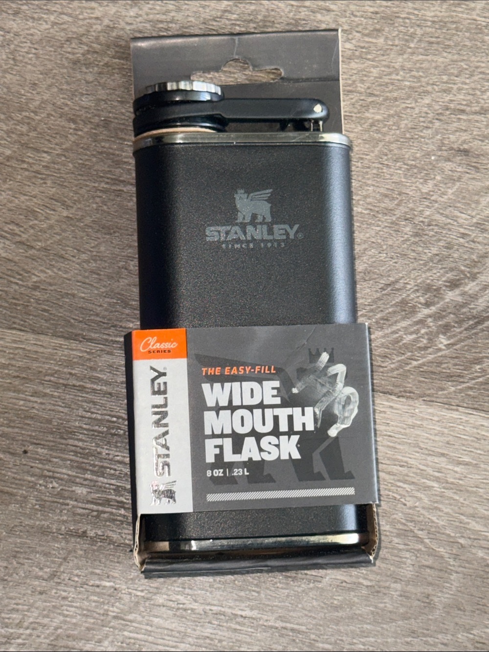 Stanley Classic Easy-Fill Wide Mouth Flask 8oz Matte Black NEW NWT